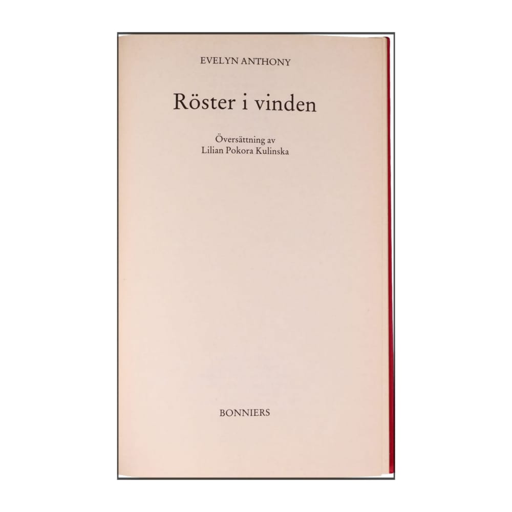 Evelyn Anthony: Röster I Vinden