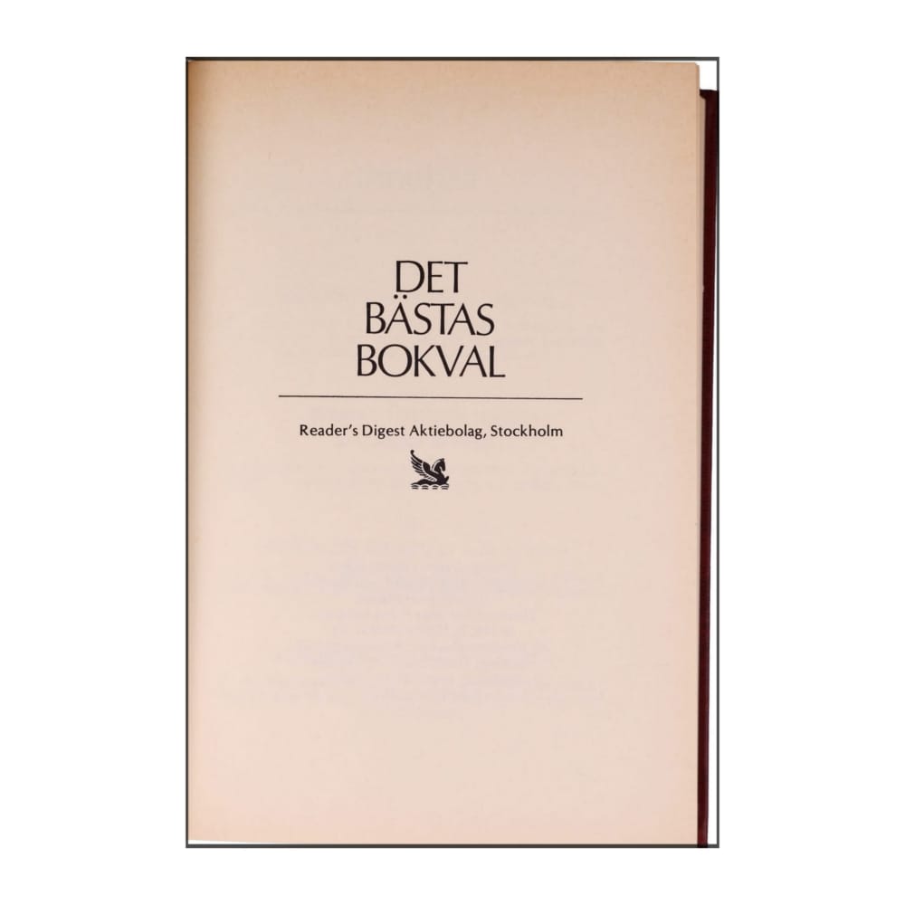 Reader’S Digest: Det Bästas Bokval - (1982) - (9170300917)