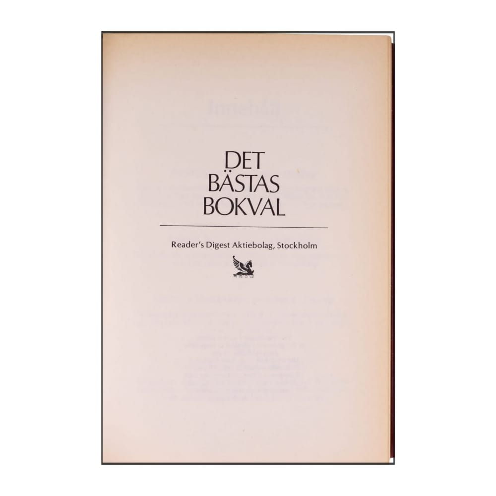 Reader’S Digest: Det Bästas Bokval - (1988) - (9170301352)