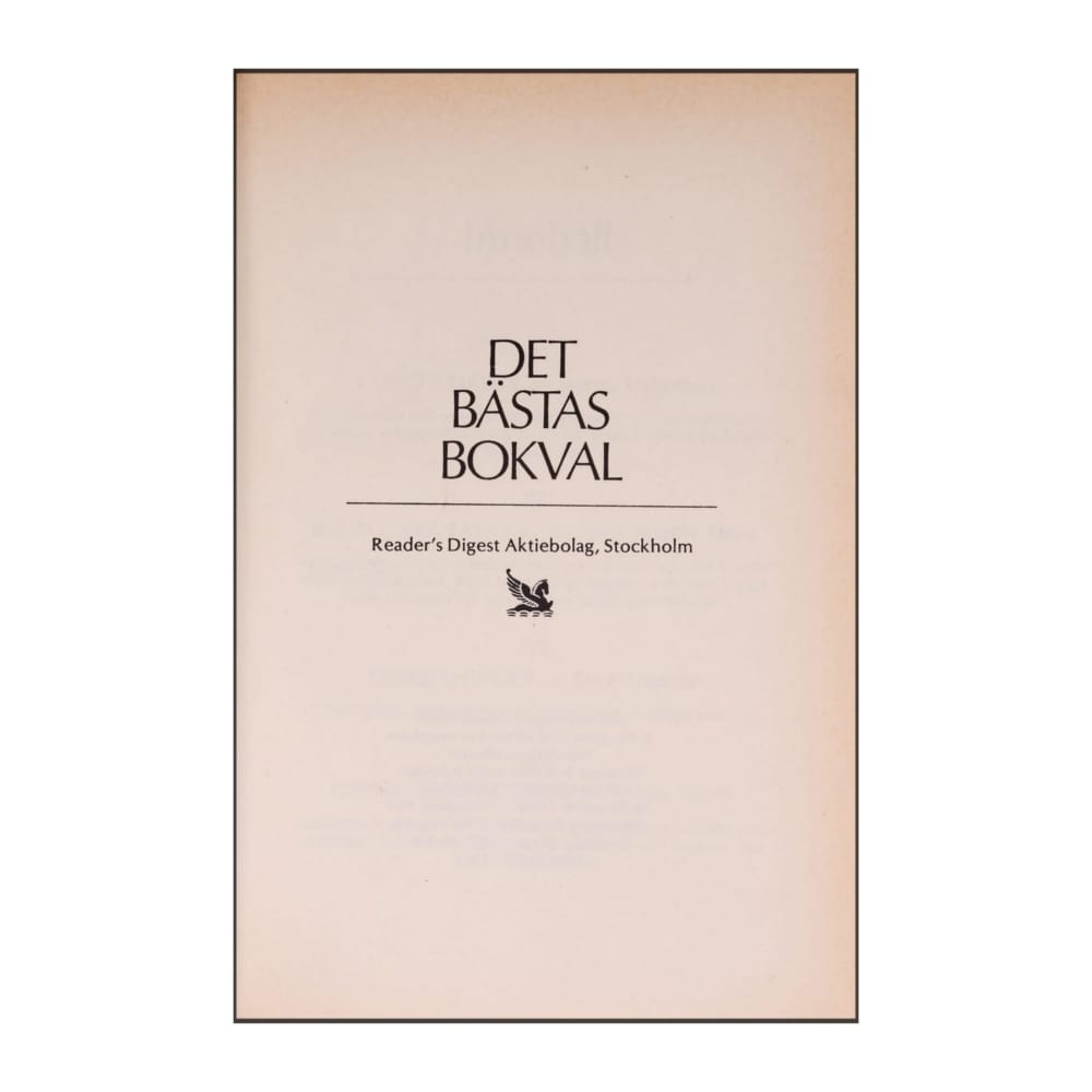 Reader’S Digest: Det Bästas Bokval - (1984) - (9170301182)