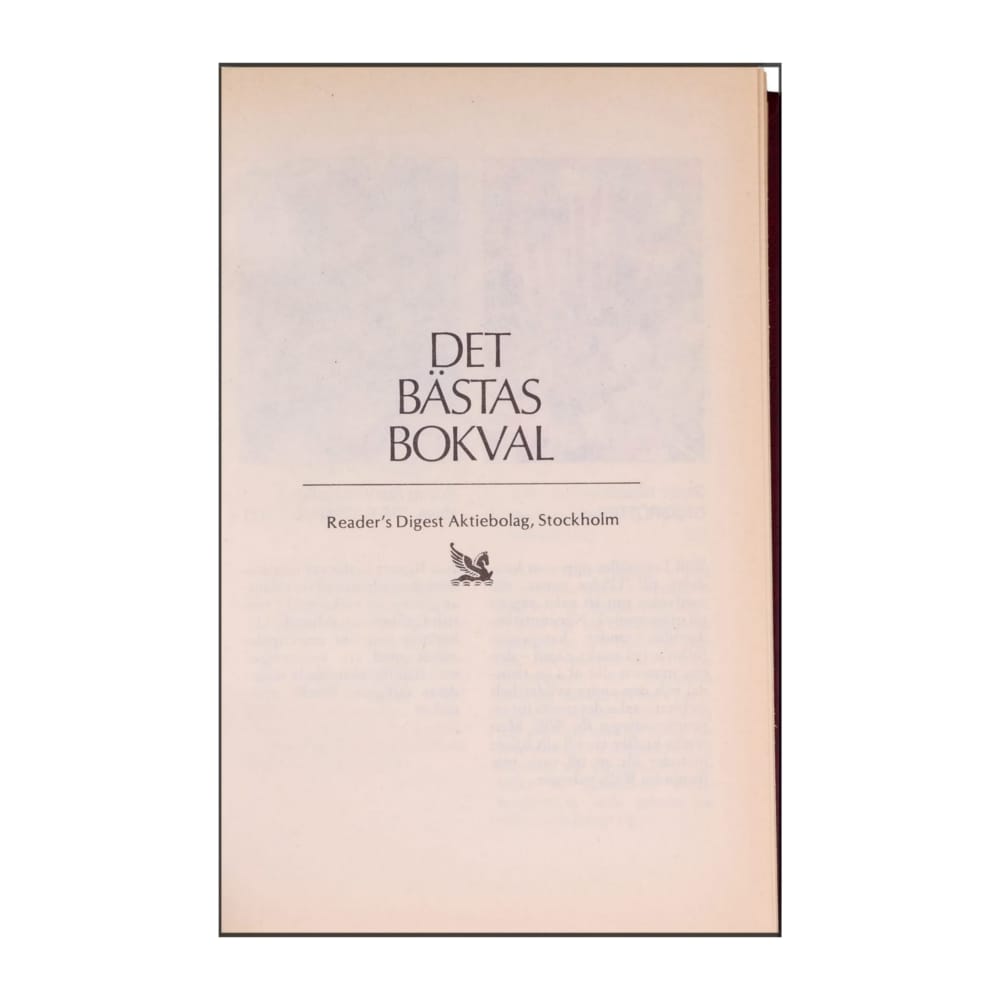 Reader’S Digest: Det Bästas Bokval - (1991) - (9170301646)