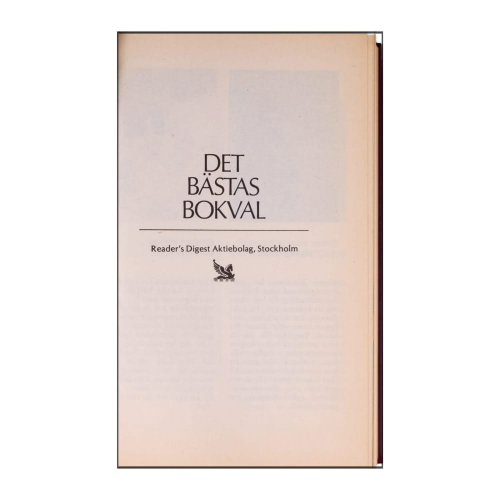 Reader’S Digest: Det Bästas Bokval - (1992) - (9170301824)