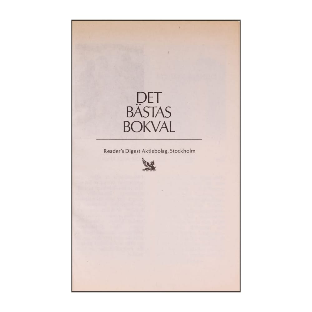Reader’S Digest: Det Bästas Bokval - (1992) - (9170301883)