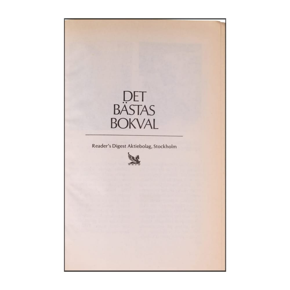 Reader’S Digest: Det Bästas Bokval - (1992) - (9170301808)