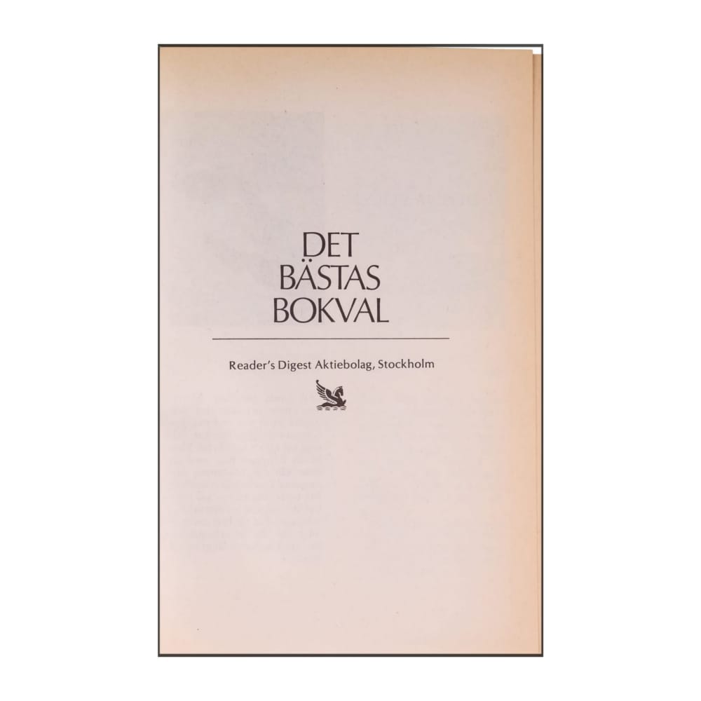 Reader’S Digest: Det Bästas Bokval - (1991) - (9170301689)