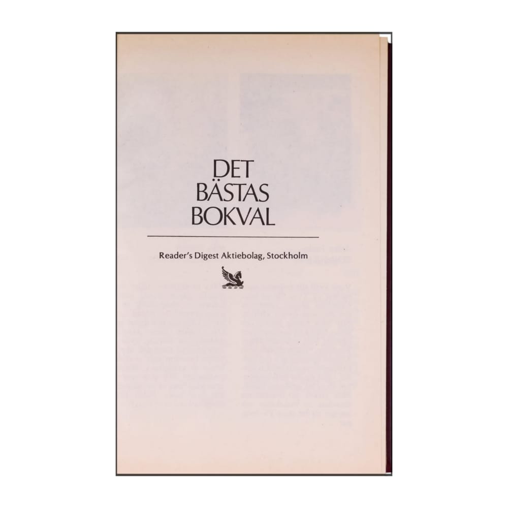 Reader’S Digest: Det Bästas Bokval - (1992) - (9170301808)