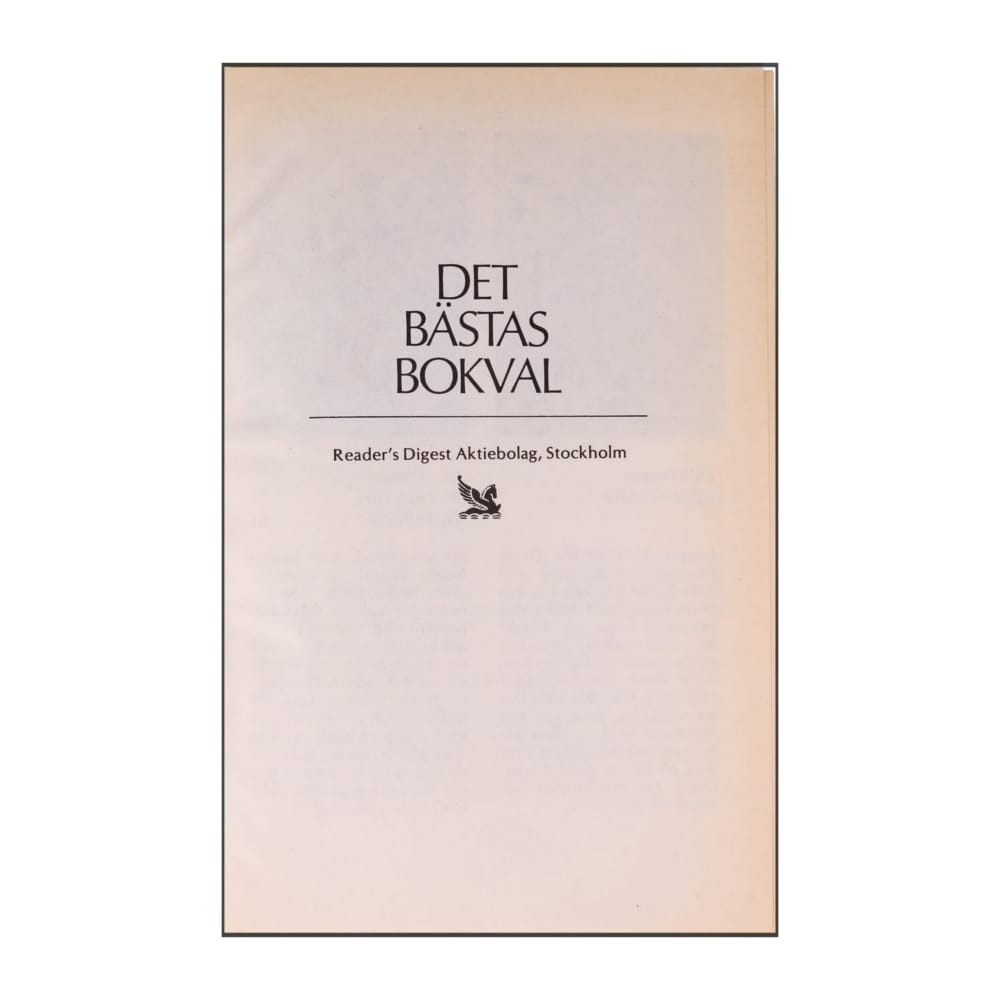Reader’S Digest: Det Bästas Bokval - (1992) - (9170301905)