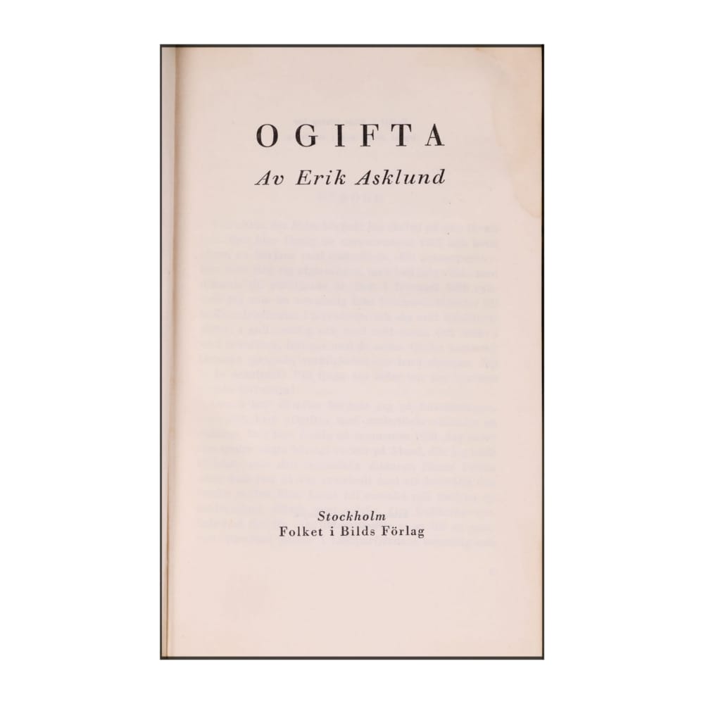 Erik Asklund: Ogifta