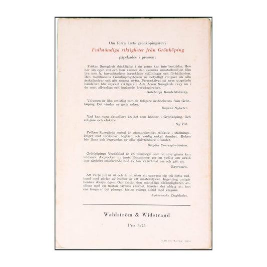 Ada A:Son Susegård: Årets Grönköpingsmus