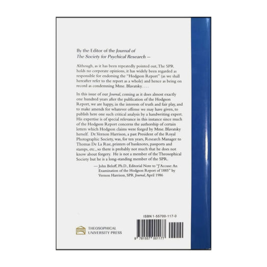 Vernon Harrison: H. P. Blavatsky And The Spr