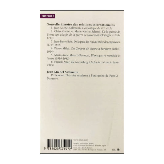 Jean-Michel Sallmann: Nouvelle Histoire Des Relations Internationales 1