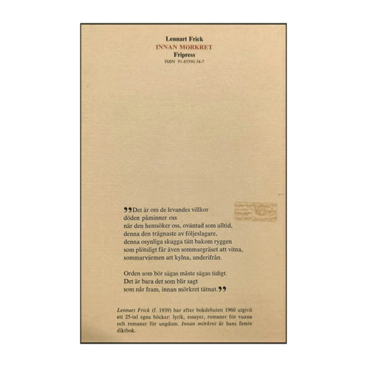 Lennart Frick: Innan Mörkret