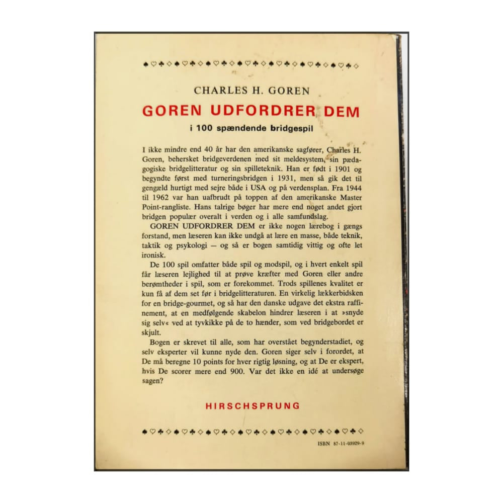 Charles H. Goren: Goren Udfordrer Dem I 100 Spændende Bridgespil