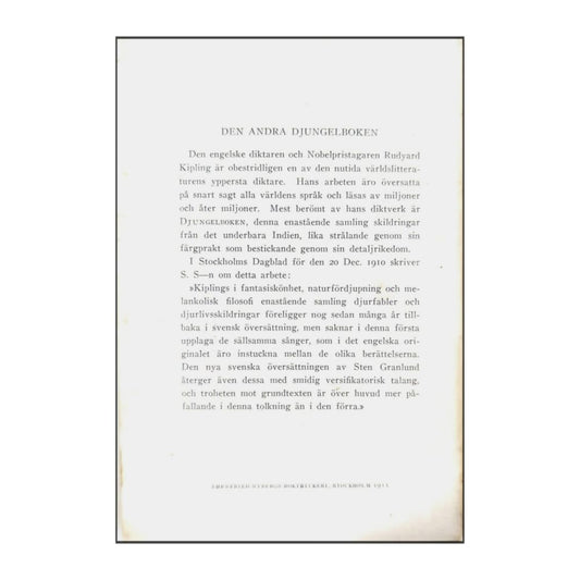 Rudyard Kipling: Den Andra Djungelboken