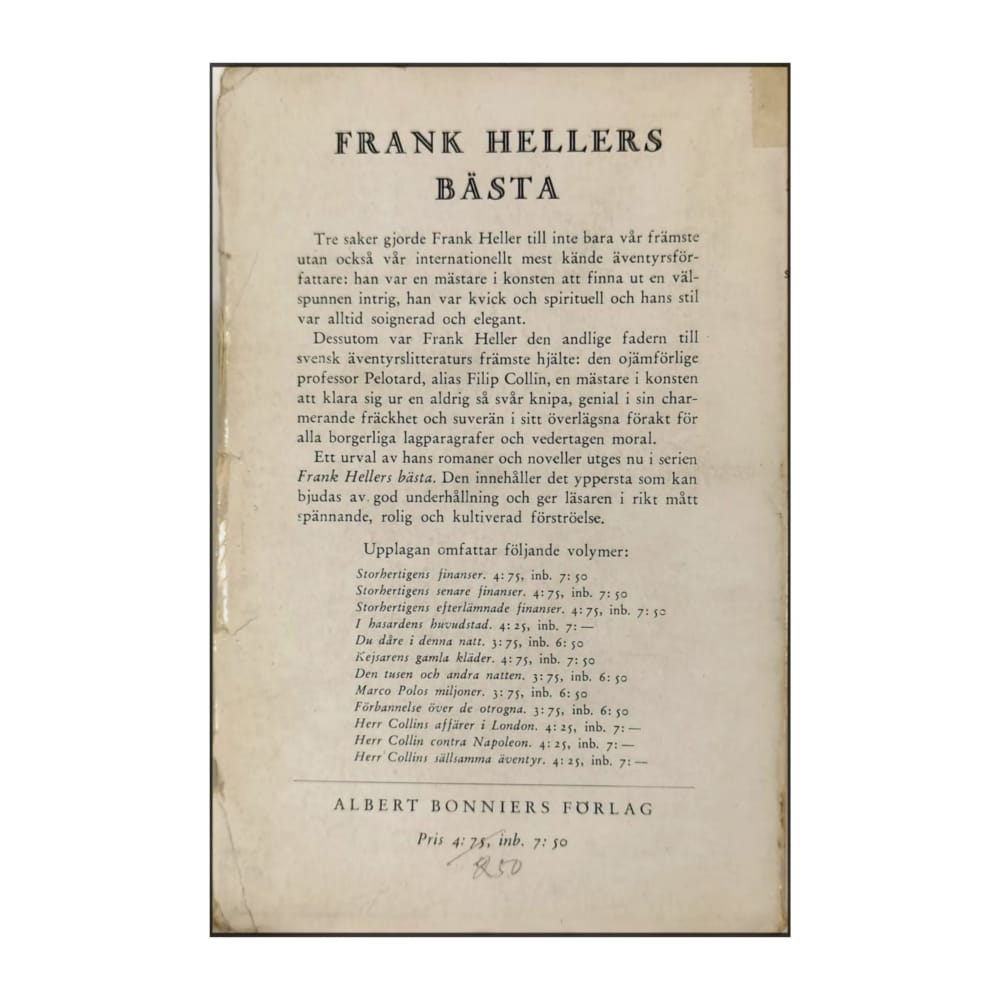 Frank Heller: Storhertigens Senare Finanser