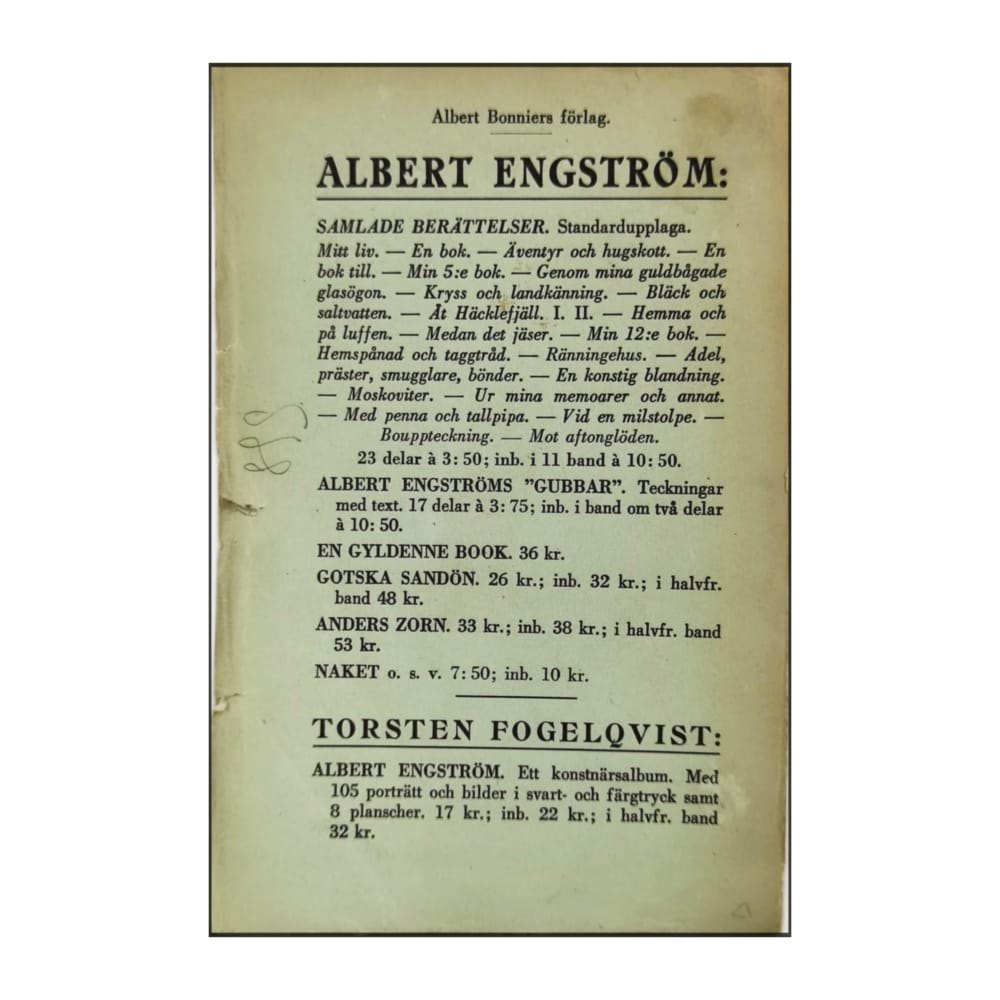 Albert Engström: En Bok