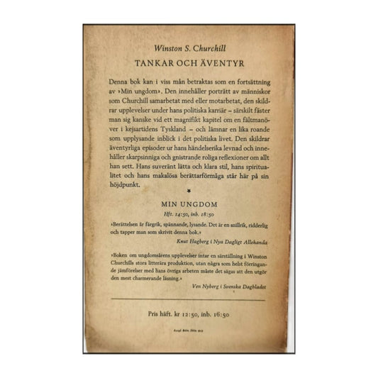 Winston S. Churchill: Tankar Och Äventyr