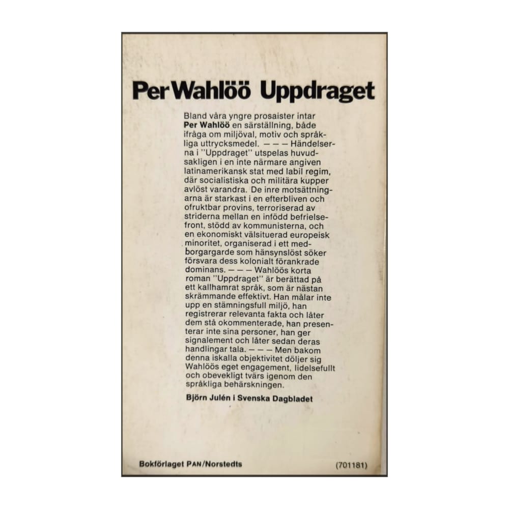 Per Wahlöö: Uppdraget
