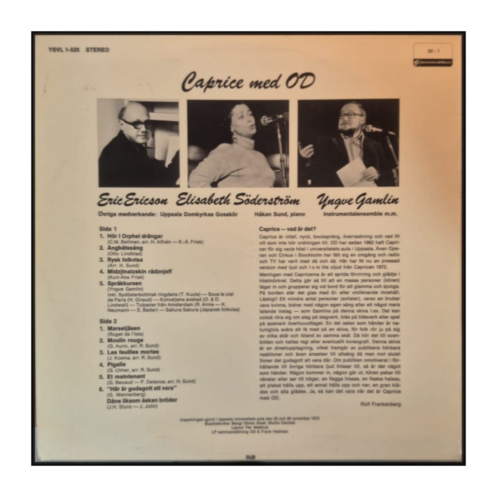 Orphei Drängar: Caprice Med Od