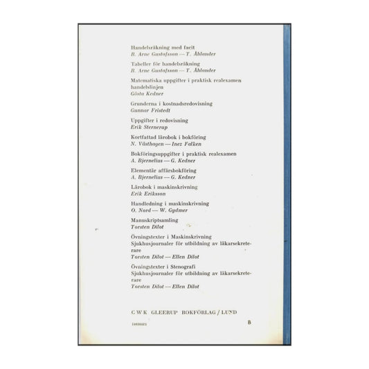 B. Arne Gustafsson & Torsten Åhlander: Handelsräkning