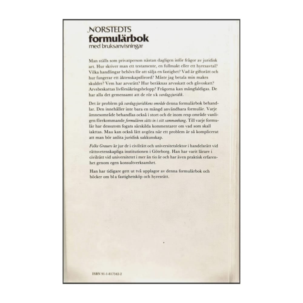 Folke Grauers: Norstedts Formulärbok