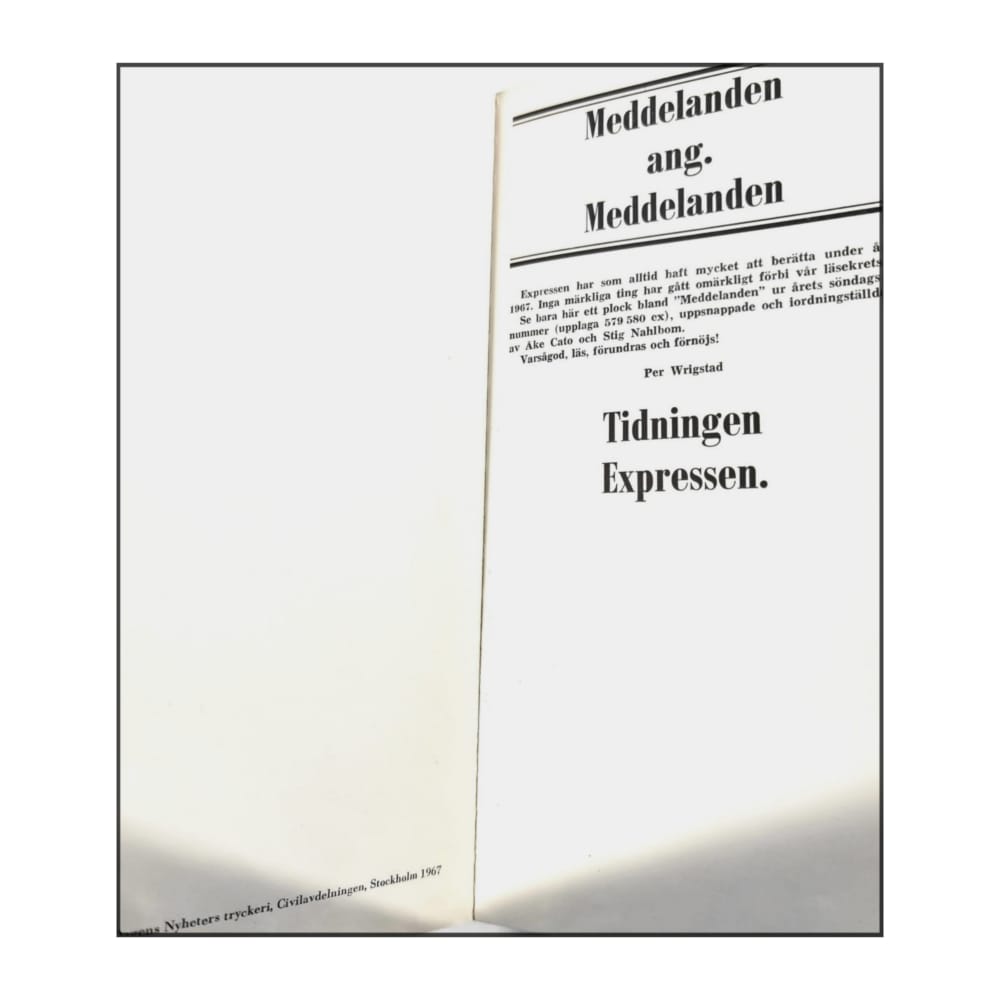 Per Wrigstad: Meddelanden