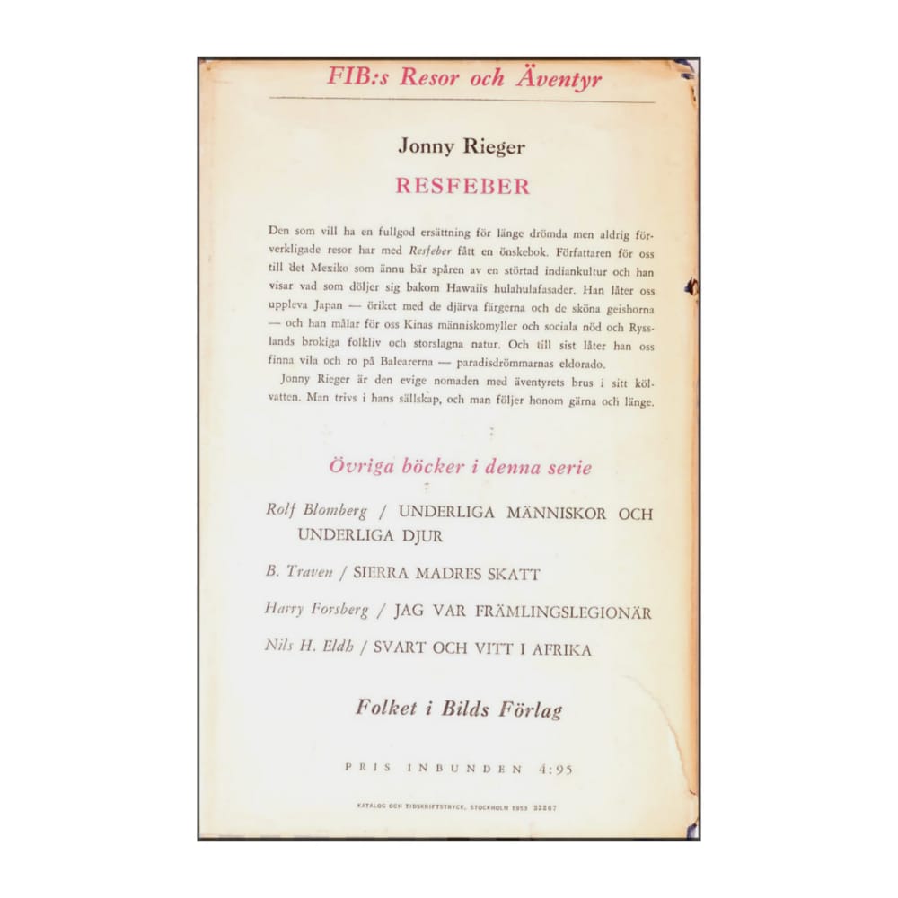 Jonny Rieger: Resfeber