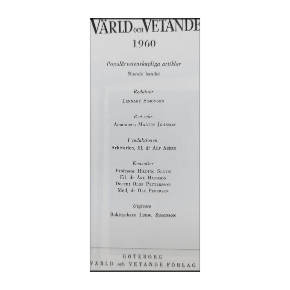 Värld Och Vetande 1960