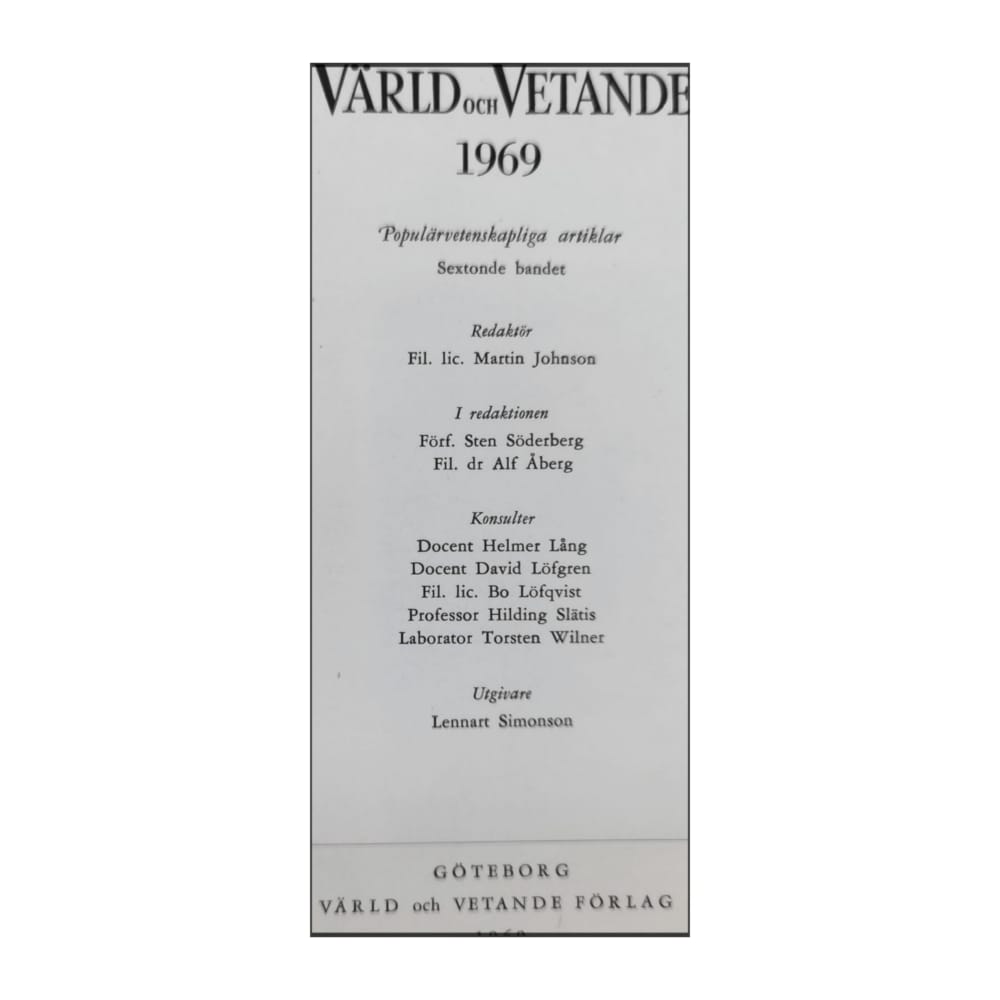 Värld Och Vetande 1969