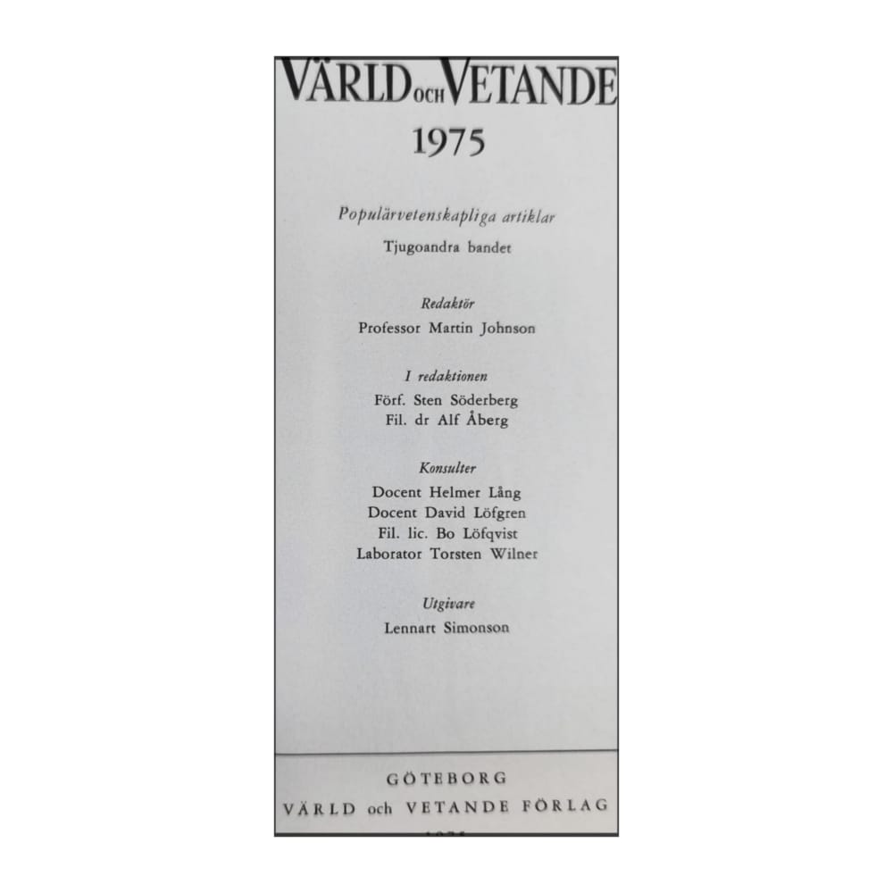 Värld Och Vetande 1975