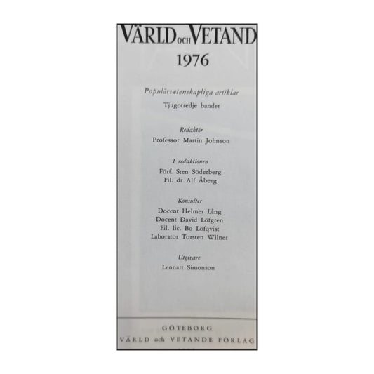 Värld Och Vetande 1976