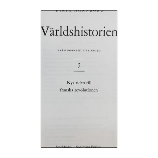 Eirik Hornborg: Världshistorien 3