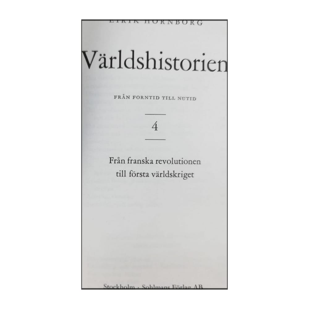 Eirik Hornborg: Världshistorien 4