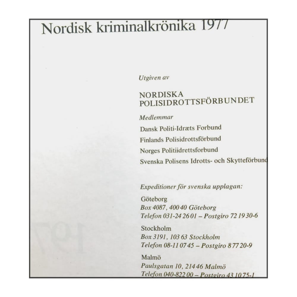 Nordisk Kriminalkrönika 1977