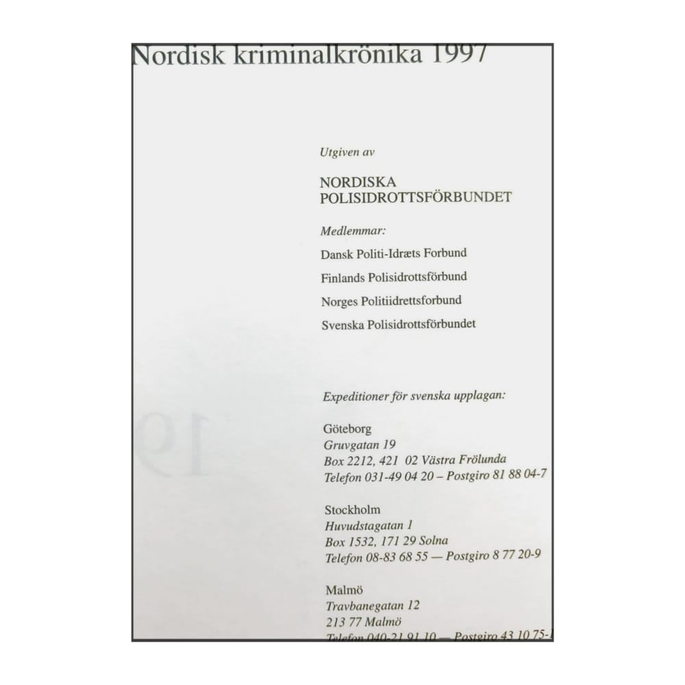 Nordisk Kriminalkrönika 1997