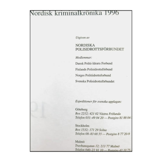 Nordisk Kriminalkrönika 1996