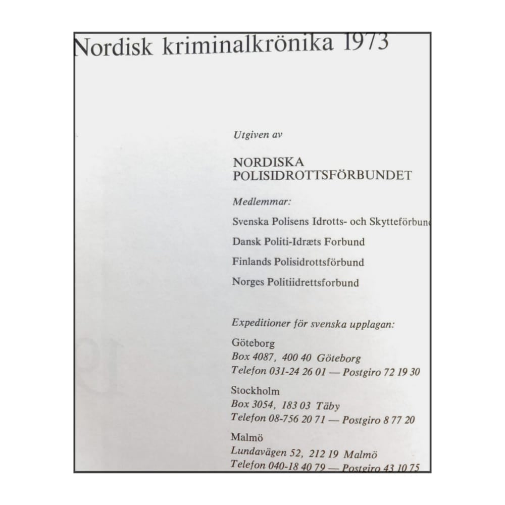 Nordisk Kriminalkrönika 1973