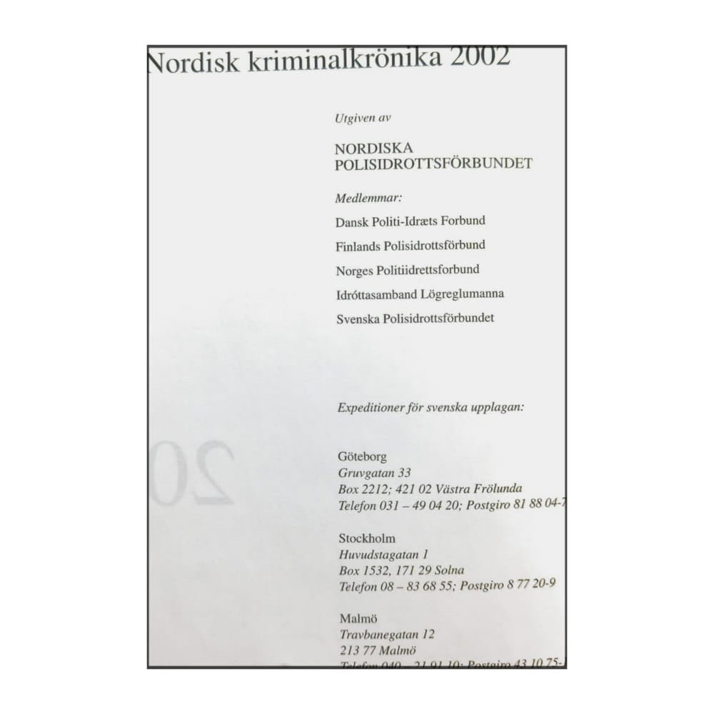 Nordisk Kriminalkrönika 2002