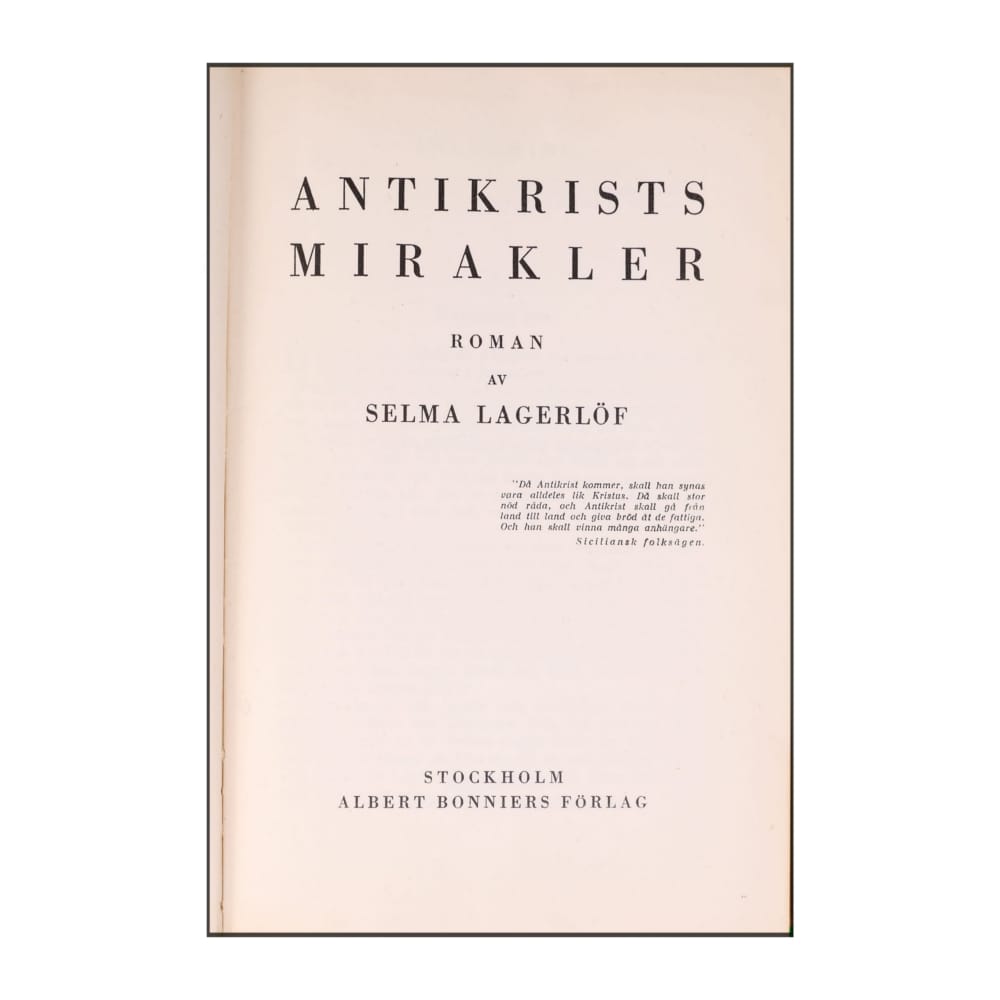 Selma Lagerlöf: Antikrists Mirakler
