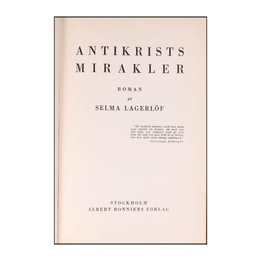 Selma Lagerlöf: Antikrists Mirakler