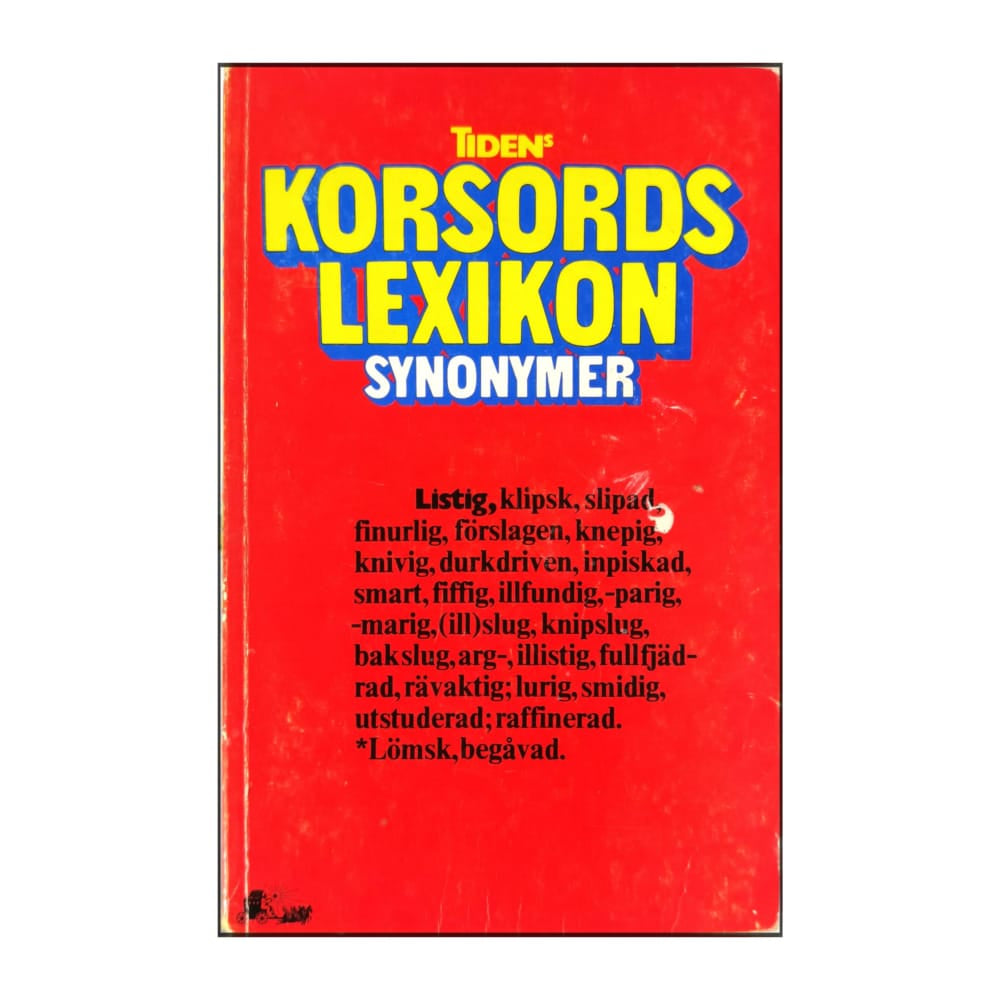 Tidens Korsords Lexikon: Synonymer