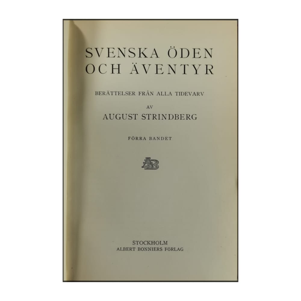 August Strindberg: Svenska Öden Och Äventyr 1