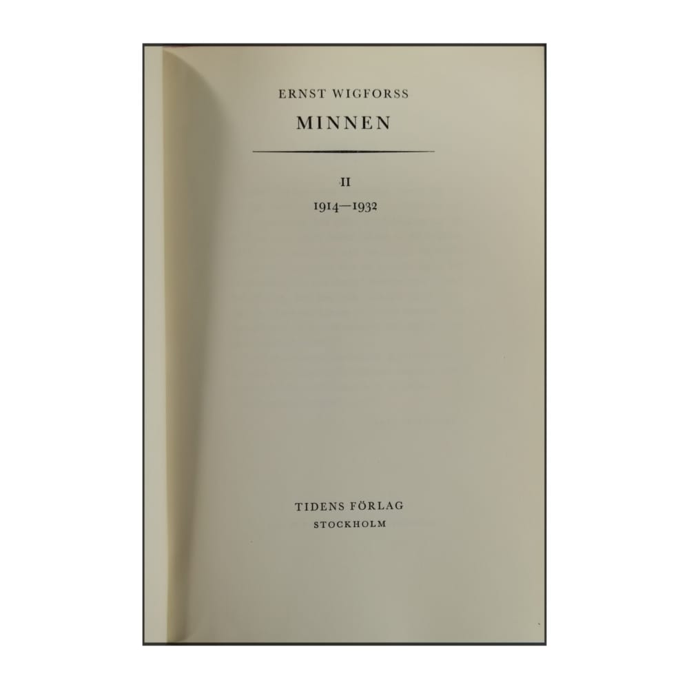 Ernst Wigforss: Minnen 2: 1914-1932