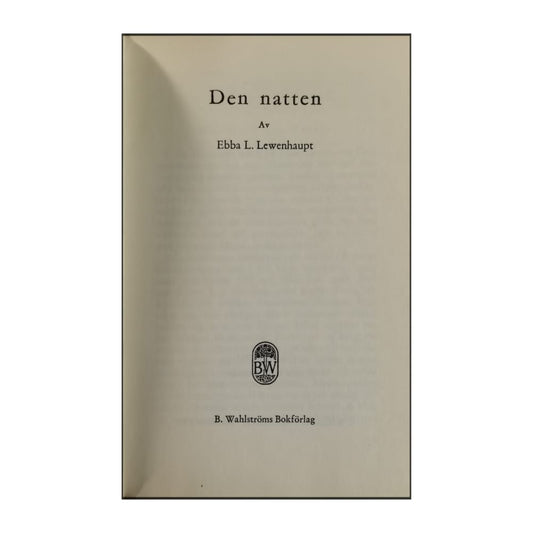 Ebba L. Lewenhaupt: Den Natten