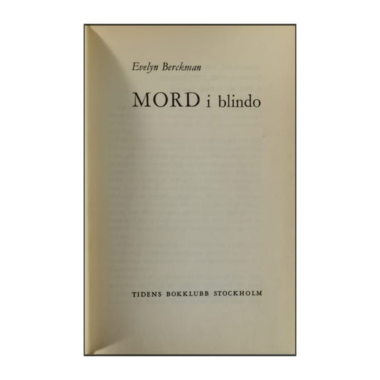 Evelyn Berckman: Mord I Blindo