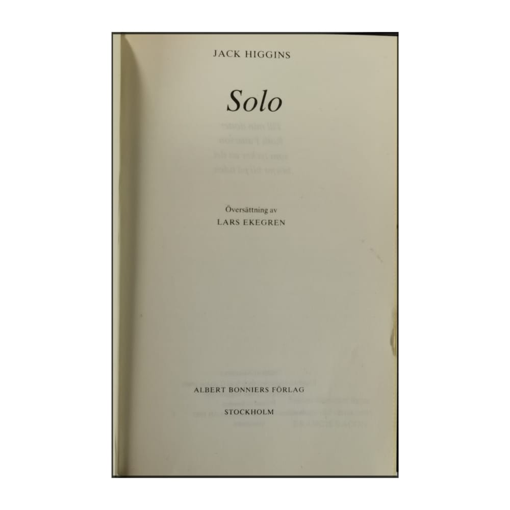 Jack Higgins: Solo