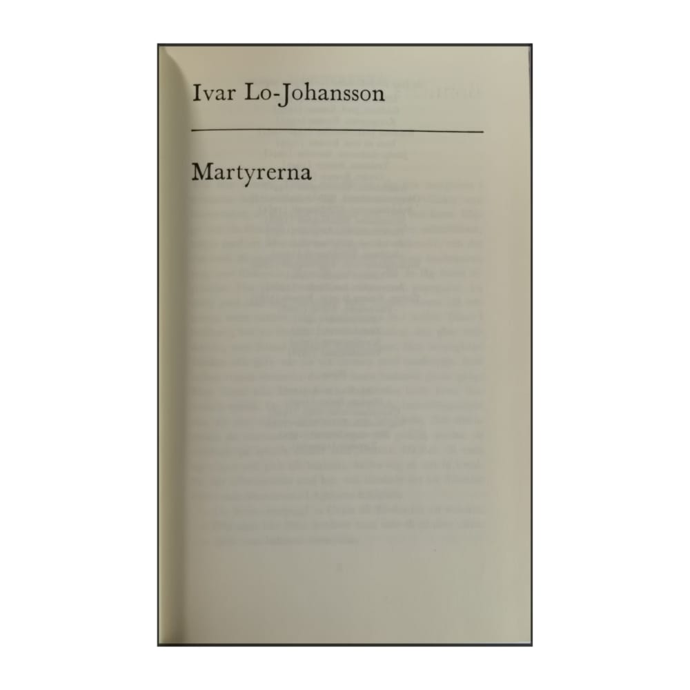 Ivar Lo-Johansson: Martyrerna