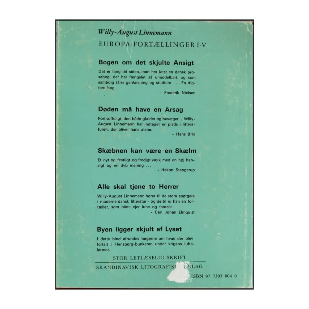 Willy-August Linnemann: Bogen Om Det Skjulte Ansigt