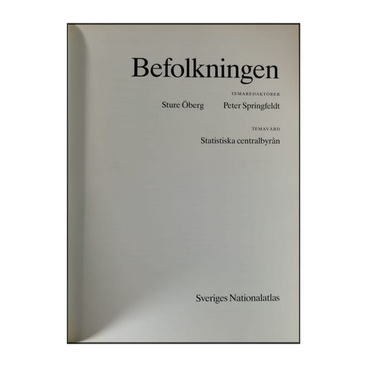 Sveriges Nationalatlas: Befolkningen