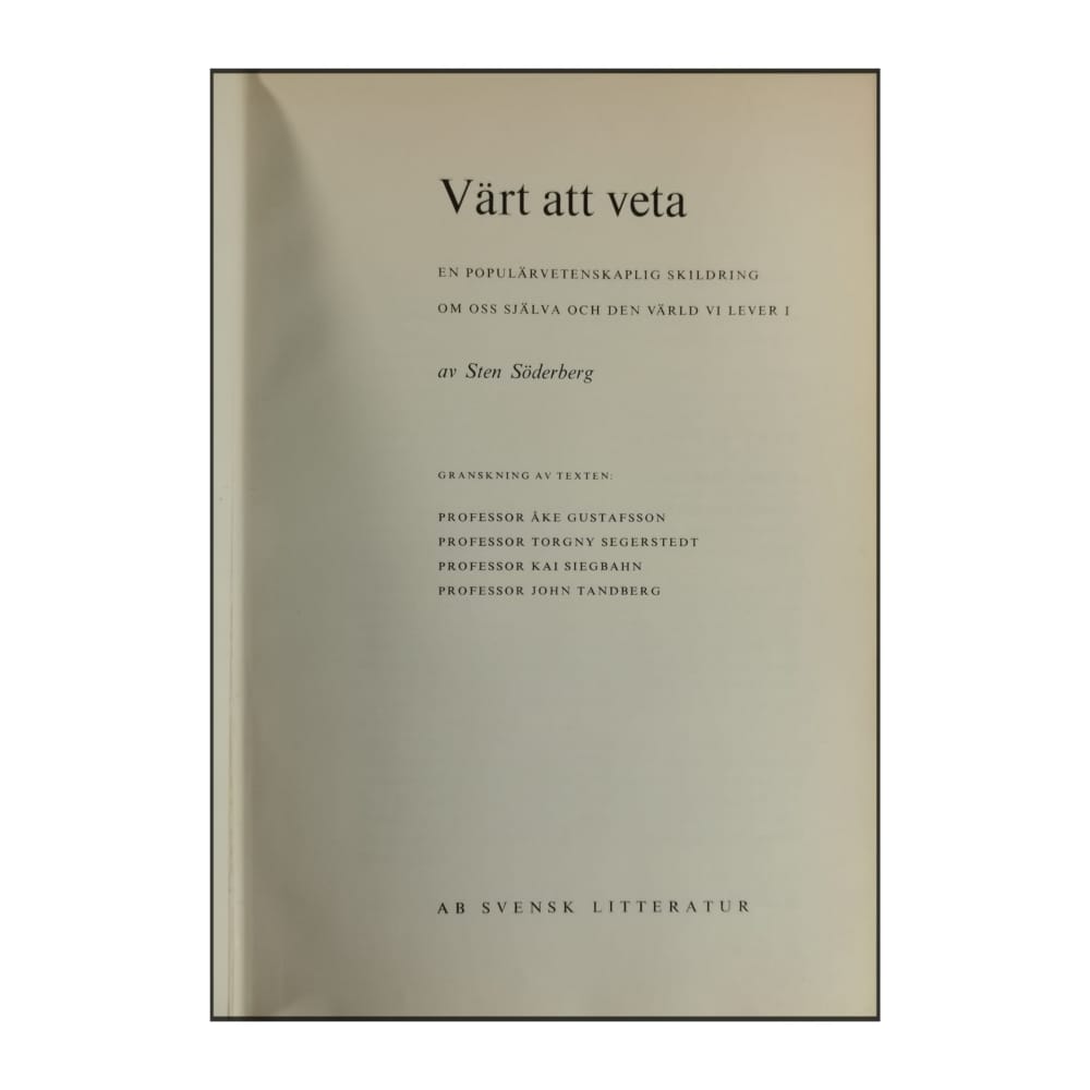 Sten Söderberg: Värt Att Veta